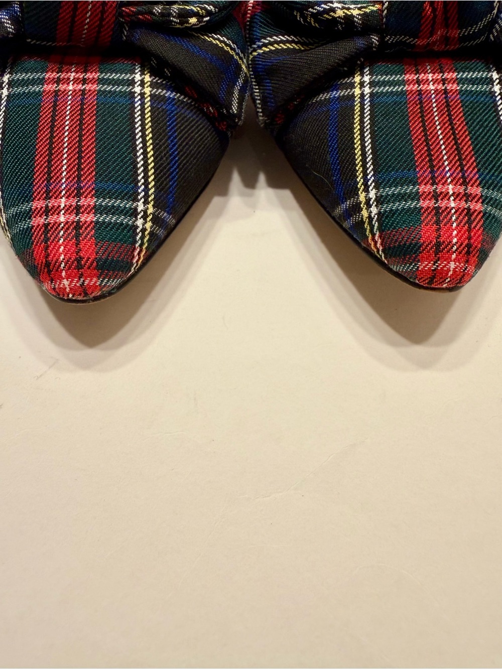J Crew Plaid Bow Pointed Toe Slip-On Flats - Size 10 - Picture 4 of 8